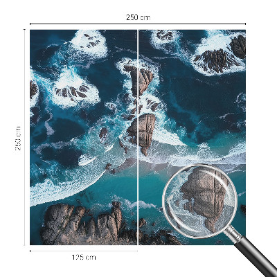 Papel mural con patrón decorativo con motivo de olas del océano