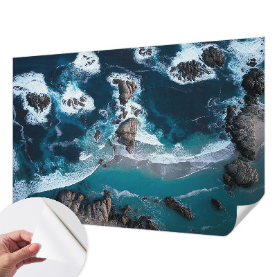 Papel mural con patrón decorativo con motivo de olas del océano