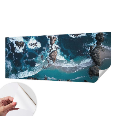 Papel mural con patrón decorativo con motivo de olas del océano