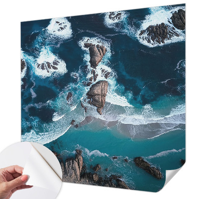 Papel mural con patrón decorativo con motivo de olas del océano