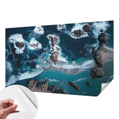Papel mural con patrón decorativo con motivo de olas del océano