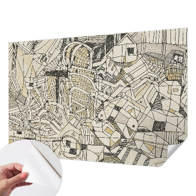 Mural de pared con estampado hermoso con motivo de abstracción geométrica