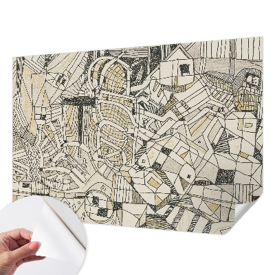 Mural de pared con estampado hermoso abstracción geométrica