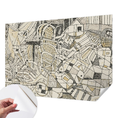 Mural de pared con estampado hermoso abstracción geométrica