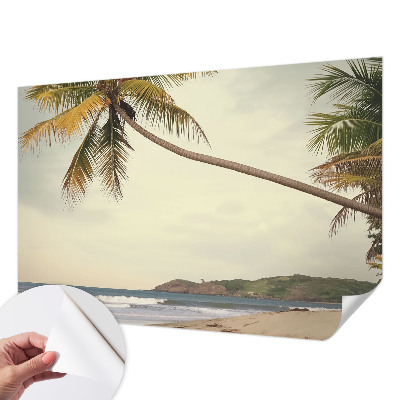 Papel mural texturado decorativo con diseño de paisaje tropical