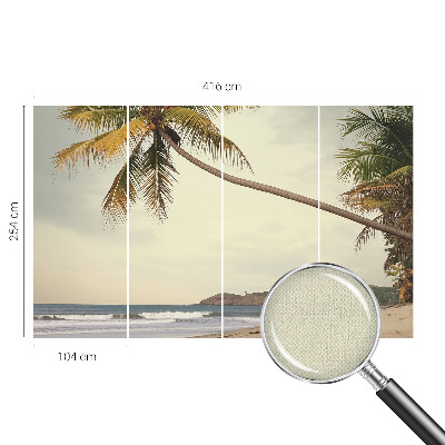 Papel mural texturado decorativo con diseño de paisaje tropical