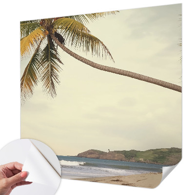 Papel mural texturado decorativo con diseño de paisaje tropical