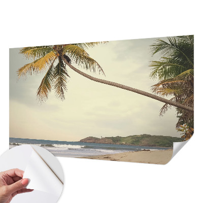 Papel mural texturado decorativo con diseño de paisaje tropical