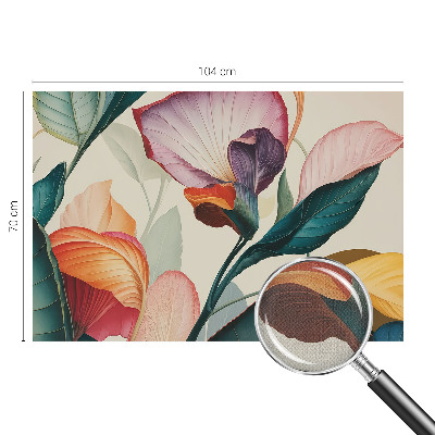 Papel mural texturado decorativo Flores coloridas