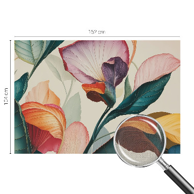 Papel mural texturado decorativo Flores coloridas