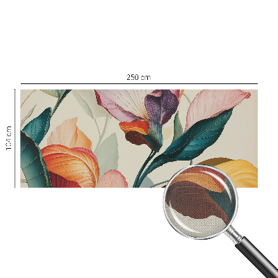 Papel mural texturado decorativo Flores coloridas