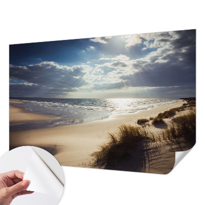 Fotomural decorativo para cabecero de cama con diseño 'Costa radiante' para crear un ambiente luminoso en la habitación