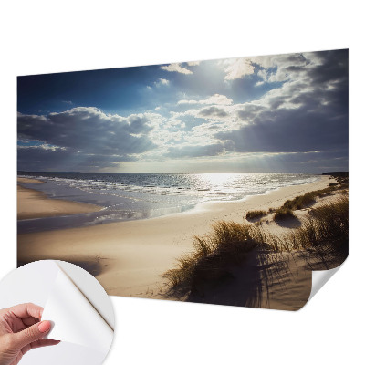 Fotomural decorativo para cabecero de cama con diseño 'Costa radiante' para crear un ambiente luminoso en la habitación