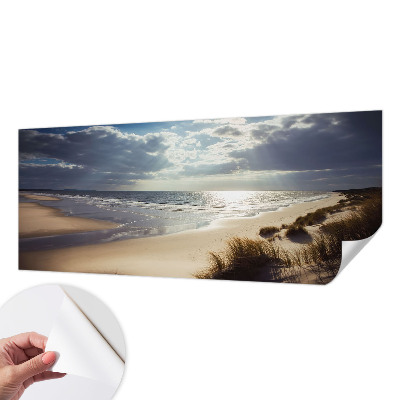 Fotomural decorativo para cabecero de cama con diseño 'Costa radiante' para crear un ambiente luminoso en la habitación