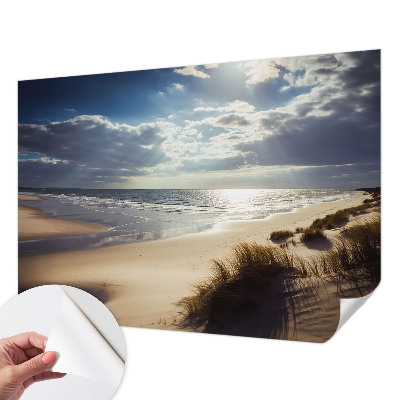 Fotomural decorativo para cabecero de cama con diseño 'Costa radiante' para crear un ambiente luminoso en la habitación