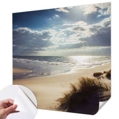Fotomural decorativo para cabecero de cama con diseño 'Costa radiante' para crear un ambiente luminoso en la habitación