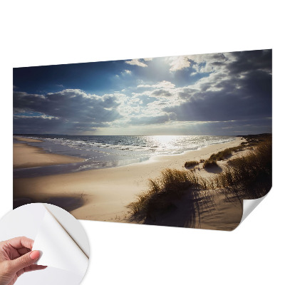 Fotomural decorativo para cabecero de cama con diseño 'Costa radiante' para crear un ambiente luminoso en la habitación