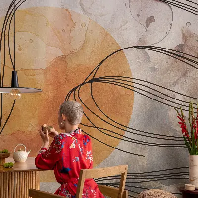 Mural de pared con estampado hermoso con una abstracción armoniosa