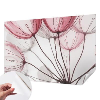 Fotomural decorativo para cabecero de cama con siluetas florales