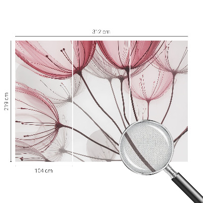 Fotomural decorativo para cabecero de cama con siluetas florales