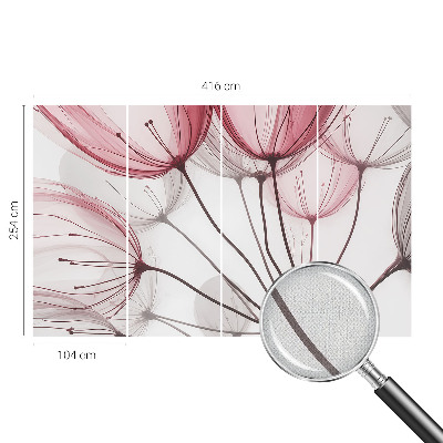 Fotomural decorativo para cabecero de cama con siluetas florales