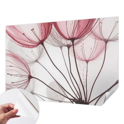 Fotomural decorativo para cabecero de cama con siluetas florales