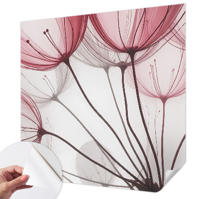 Fotomural decorativo para cabecero de cama con siluetas florales