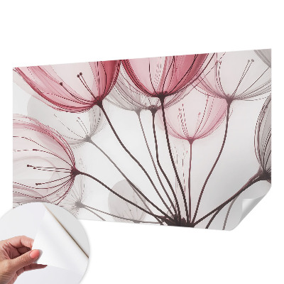 Fotomural decorativo para cabecero de cama con siluetas florales