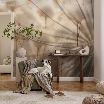 Papel mural texturado decorativo Dientes de león sutiles