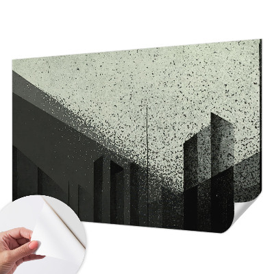 Fotomural decorativo para cabecero de cama con diseño de geometría urbana