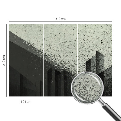 Fotomural decorativo para cabecero de cama con diseño de geometría urbana