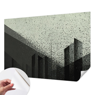 Fotomural decorativo para cabecero de cama con diseño de geometría urbana