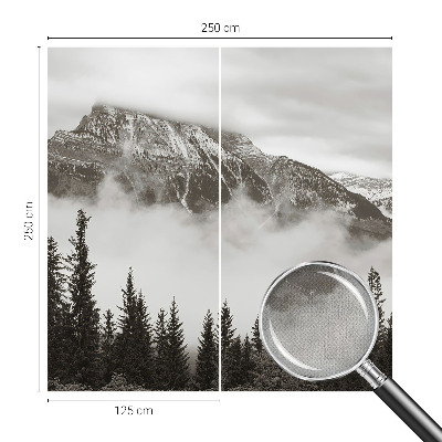 Papel mural con patrón decorativo con un motivo de paisaje de montaña