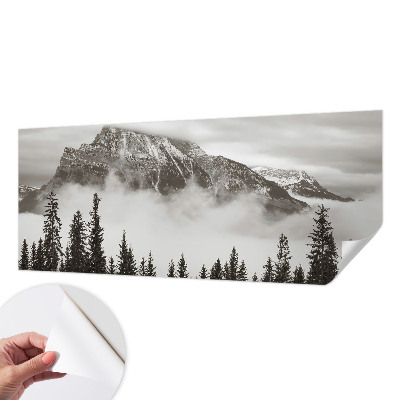 Papel mural con patrón decorativo con un motivo de paisaje de montaña