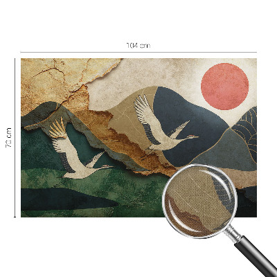 Fotomural decorativo para cabecero de cama Grullas del Este