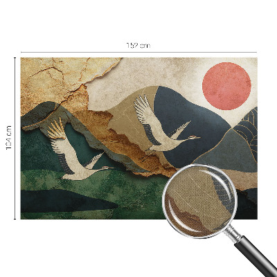 Fotomural decorativo para cabecero de cama Grullas del Este