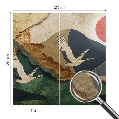 Fotomural decorativo para cabecero de cama Grullas del Este