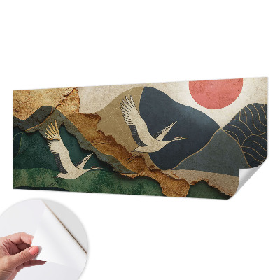 Fotomural decorativo para cabecero de cama Grullas del Este