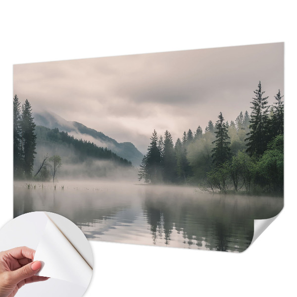 Papel mural con patrón decorativo con diseño de lago atmosférico