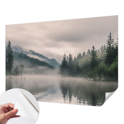 Papel mural con patrón decorativo con diseño de lago atmosférico