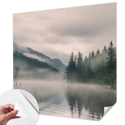 Papel mural con patrón decorativo con diseño de lago atmosférico