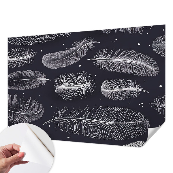 Papel mural texturado decorativo Plumas sutiles