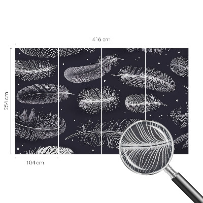Papel mural texturado decorativo Plumas sutiles
