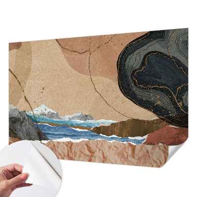 Mural de pared con estampado hermoso con un paisaje abstracto