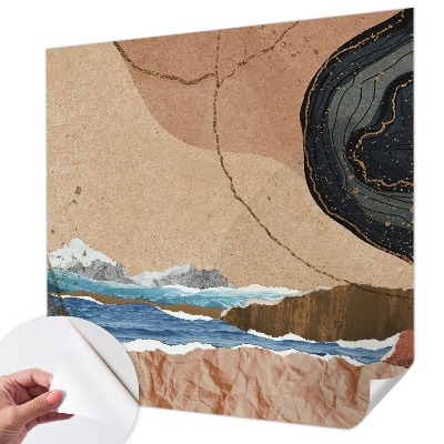 Mural de pared con estampado hermoso con un paisaje abstracto