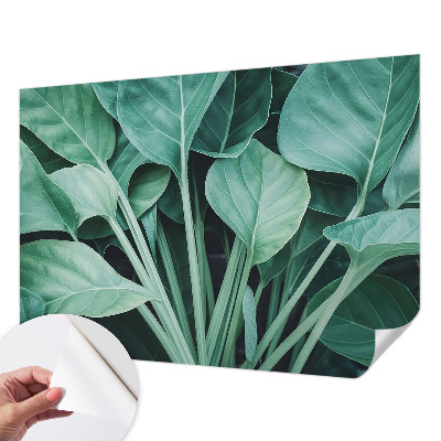 Fotomural decorativo para cabecero de cama con motivo de naturaleza en tonos verdes