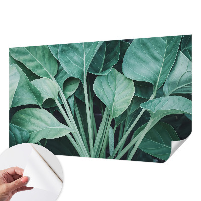 Fotomural decorativo para cabecero de cama con motivo de naturaleza en tonos verdes