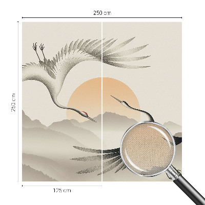 Papel mural con patrón decorativo Grúas del Este