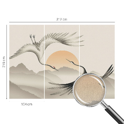 Papel mural con patrón decorativo Grúas del Este