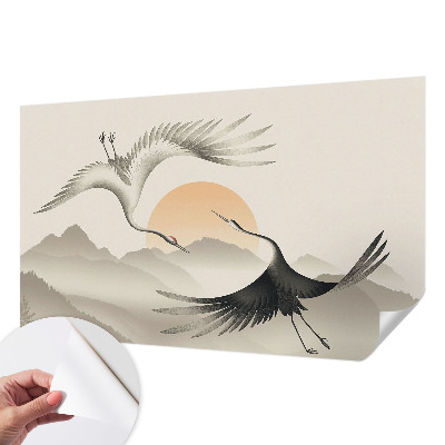 Papel mural con patrón decorativo Grúas del Este